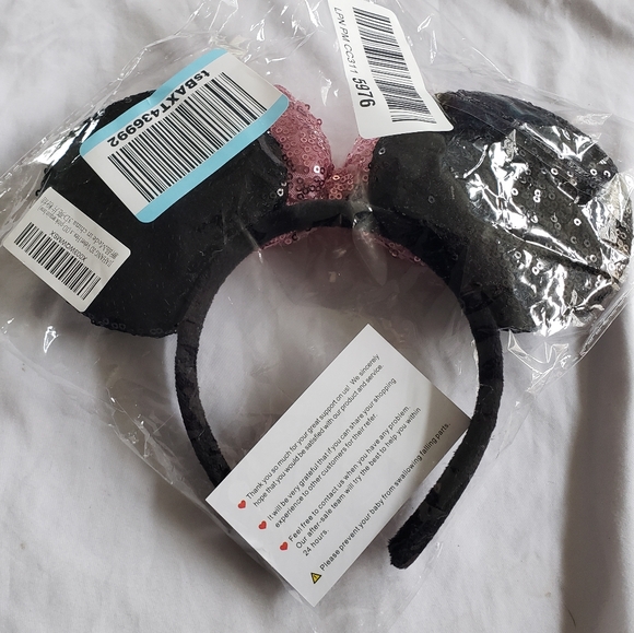 Minnie Mouse Ears Pink Sequined Headband - Picture 9 of 9